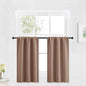 RYB HOME Kitchen Blackout Curtains Over Sink 36 inch Length, Rod Pocket Summer Light UV Blocking Energy Efficient, Cabinet Shelf Cupboard Coverings, Width 29 by Length 36, Mocha, 2 Panels