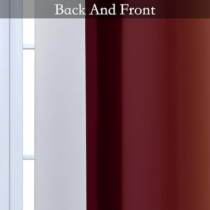 SimpleHome Ombre Room Darkening Curtains for Bedroom, Gradient Red to Grey White Light Blocking Thermal Insulated Grommet Window Curtain/Drapes for Living Room,2 Panels, 52x84 inches Length