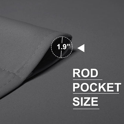 RYB HOME 2 Panels Blackout Doorway Curtains, Thermal Insulated Privacy Rod Pocket Easy Installation Drapes for Living Room Bedroom Dining Room, Width 34 by Length 80, Grey