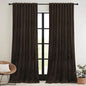 RYB HOME Brown Blackout Curtains 84 inches Long Velvet, Room Darkening Thermal Insulated Drapes with Hook Belt for Bedroom Home Theater, W 52 x L 84 inches, 2 Panels Set