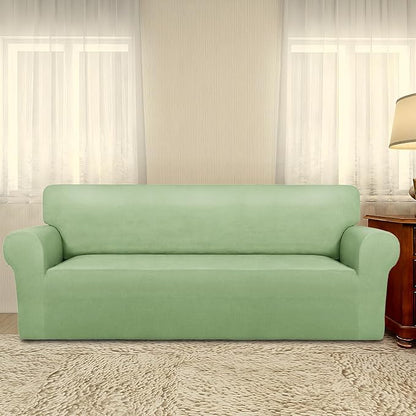 PureFit Super Stretch Sofa Slipcover – Spandex Non Slip Soft Couch Sofa Cover, Washable Furniture Protector with Non Skid Foam and Elastic Bottom for Kids, Pets （Sofa, Sage Green）