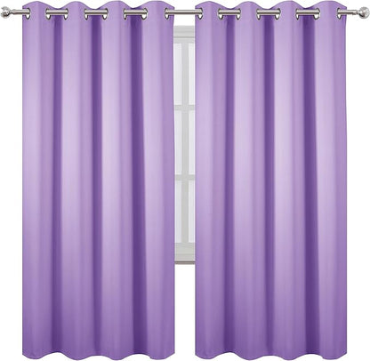 LEMOMO Lavender Thermal Blackout Curtains/52 x 72 Inch/Set of 2 Panels Room Darkening Curtains for Bedroom