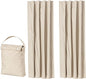 Amazon Basics Portable Blackout Curtain Shade with Suction Cups, 50"W x 78"L, 2-Pack, Beige