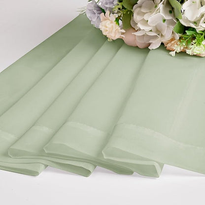OWENIE Sheer Curtains 78 inches Long 2 Panels Set for Bedroom Living Room, Soft Solid Living Room Rod Pocket Light Filtering Curtains, 2 Pcs Each 42“ W x 78" L, Light Green