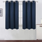 LEMOMO Navy Blue Blackout Curtains 42 x 54 Inch Length Set of 2 Panels Grommet Bedroom Curtains for Living Room