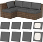 8Pcs Stretch Patio Cushion Covers, Outdoor Couch & Sofa Replacement Slipcovers for Patio Furniture Cushion Covers, Washable Reusable Furniture Protector