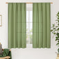 LAMIT 54 Inch Linen Curtains 2 Panels, Soft Faux Linen Light Filtering Panels Rod Pocket Farmhouse Privacy Drapes for Small Window/Loft Room, 42 x 54 Inch, Green