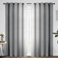 Yakamok 84 Inch Length Gray and Greyish White Gradient Color Ombre Curtains for Bedroom, Room Darkening Thermal Insulated Grommet Window Drapes for Living Room (2 Panels, 70x84 Inch)