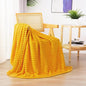 Yellow Fleece Throw Blanket 50”×60” for Couch Sofa Bed,Super Soft Cozy Plush Microfiber Flannel Blanket with 3D Stripes Lightweight for Adults,Woman,Girls,Gold