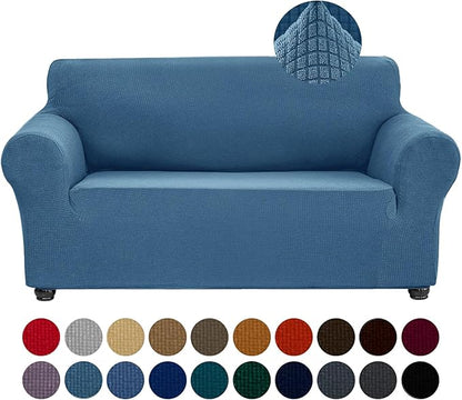 Joccun Stretch Loveseat Couch Cover Slipcover, 1-Piece Sofa Cover for 2 Cushion Couch Spandex Jacquard Washable Furniture Protector Cover for Living Room,Kids,Pets（Loveseat,Niagara）