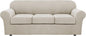 H.VERSAILTEX 4 Piece Stretch Sofa Covers for 3 Cushion Couch Covers for Living Room Furniture Slipcovers (Base Cover Plus 3 Seat Cushion Covers) Upgraded Thicker Jacquard Fabric (Sofa, Island Fossi)