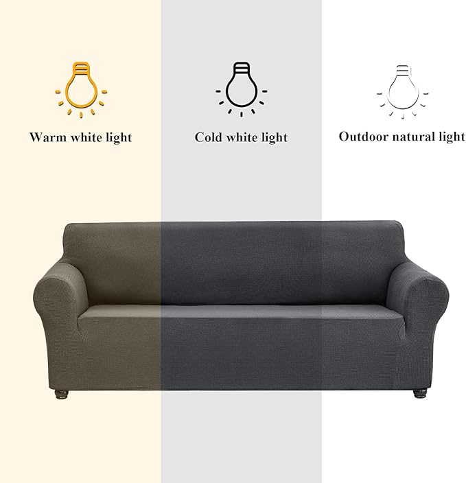 Joccun Stretch Chair Couch Cover,1-Piece Sofa Slipcover Spandex Jacquard Fabric Sofa Covers with Elastic Bottom,Washable Furniture Protector for Dogs,Cats,Kids(Armchair,Charcoal)