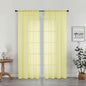 OWENIE Sheer Curtains 72 Inches Long 2 Panels Set, Modern Light Filtering Sheer Curtain Rod Pocket Clear Drapes for Window Sliding Door, Light Yellow, 2 Pcs Each 42 x 72 Inch