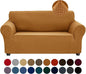 Joccun Stretch Loveseat Couch Cover Slipcover, 1-Piece Sofa Cover for 2 Cushion Couch Spandex Jacquard Washable Furniture Protector Cover for Living Room,Kids,Pets（Loveseat,Gold）