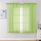 Chyhomenyc Sheer Curtains 63 Inch Length 2 Panels Set, Light Filtering Rod Pocket Window Curtain Treatment Drapes for Bedroom Living Room, Each 42Wx63L, Set of 2, Lime