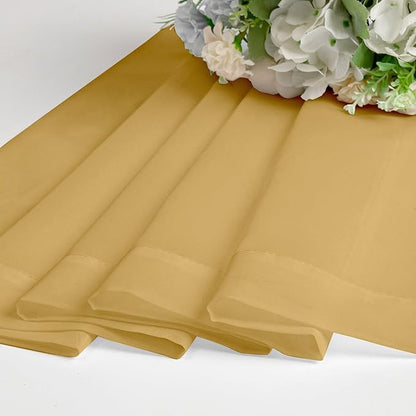 Chyhomenyc Sheer Valances for Windows 2 Pack, Small Window Curtains for Living Room Bathroom, Modern Top Dual Rod Pocket Voile Basement Curtains, 42W x 14L inches, Gold