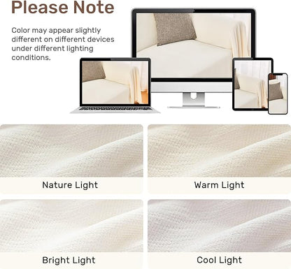 Sectional Couch Covers, 2 Pieces Washable L Shaped Couch Covers Sofa Blanket for Dogs Pet Friendly Sectional Sofa Slipcovers Furniture Covers,71"x 102"+ 71"x 110",(Large,Cream White)