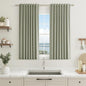 Sage Green 100% Blackout Curtains 45 Inch Length 2 Panels Set for Living Room Bedroom Back Tab Thermal Insulated Black Out Linen Drapes Room Darkening Window Curtains 52x45