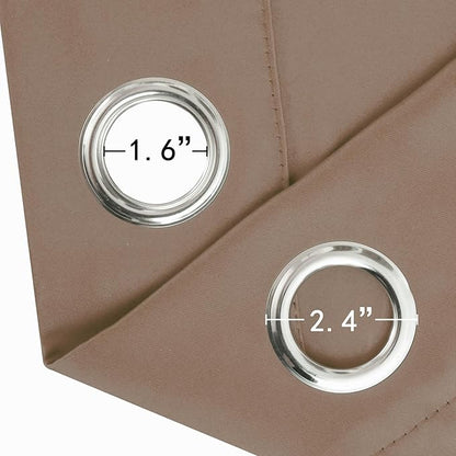 LEMOMO Cappuccino Blackout Curtains 42 x 54 Inch Length Set of 2 Panels Grommet Bedroom Curtains for Living Room