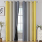 Estelar Textiler Yellow and Grey Ombre Blackout Curtains 90 Inch Length 2 Panels Set, Thermal Insulated Drapes for Bedroom, Full Room Darkening Grommet Gradient Curtains for Living Room,52Wx90L