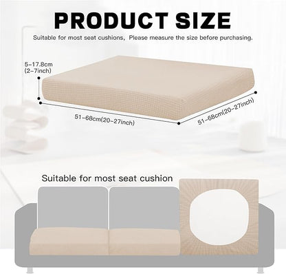 8Pcs Outdoor Cushion Covers, Patio Cushion Covers,Stretch Elastic Slipcovers, Replacement Washable & Reusable Furniture Protector for Patio Couch,Thick Jacquard Fabric(Beige, Cover Only)