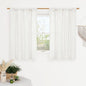 LAMIT Ivory White Linen Curtains 48 Inch Length, Faux Linen Textured Light Filtering Panels Rod Pocket Privacy Neutral Drapes for Kitchen/Window/Bedroom/Living Room, 2 Panels, 42 x 48 Inch