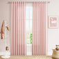 Nanspring Pink Linen Curtains 84 Inch Length 2 Panels Set for Baby Girl Bedroom Rod Pocket Back Tab Light Filtering Window Drapes for Kids Protect Privacy Home Decor 52x84