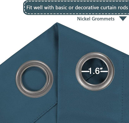 H.VERSAILTEX Blackout Patio Curtains 100 x 96 Inches for Sliding Door Extral Wide Blackout Curtain Panels Thermal Insulated Room Divider - Grommet Top, 8' Tall by 8.5' Wide - Dark Teal
