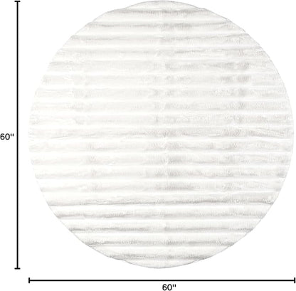 Nuloom SuperiorWash Collection Kai Off-White, 5' Round, Fluffy and Cozy, High Traffic, Stain Resistant, Easy Clean, Durable Washable Area Rug for Bedroom, Living Room, Dining, Den, Foyer, Entryway