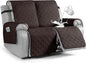 VANSOFY Waterproof Recliner Couch Covers, Sofa Covers 1-Piece Washable Reclining Sofa Cover Non-Slip Furniture Protector with Elastic Straps Pocket for Dogs, Pets(Chocolate,2 Seater)
