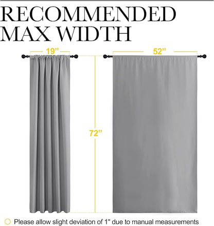 NICETOWN Blackout Curtain Panels for Bedroom - Thermal Insulated Rod Pocket Blackout Drapes/Draperies for Play Kids Room (2 Panels, W52 x L72 inches, Silver Grey)