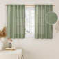 LAMIT Kitchen Linen Curtains 40 Inch Length 2 Panels, Sage Green Semi Sheer Light Filtering Panels Back Tab and Rod Pocket Neutral Drapes for Basement/Window/Loft Room, 34 x 40 Inch