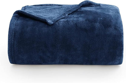 BEDELITE Fleece Blanket Navy Blue Throw Blanket for Couch & Bed, Luxury Plush Cozy Fuzzy Blanket 50" x 70", Super Soft Warm Lightweight Fall Throw Blanket for Travel Camping