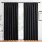 NICETOWN Black Blackout Curtain Blinds - Solid Thermal Insulated Window Treatment Blackout Drapes for Bedroom (2 Panels, 62 inches Wide by 84 inches Long)