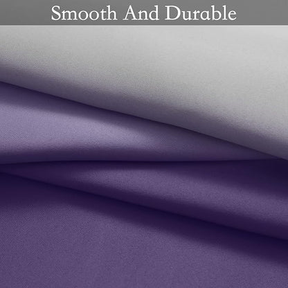 SimpleHome Ombre Room Darkening Curtains for Bedroom, Light Blocking Grey White to Lavender Purple Thermal Insulated Grommet Window Curtains/Drapes for Living Room,2 Panels, 52x84 inches Length