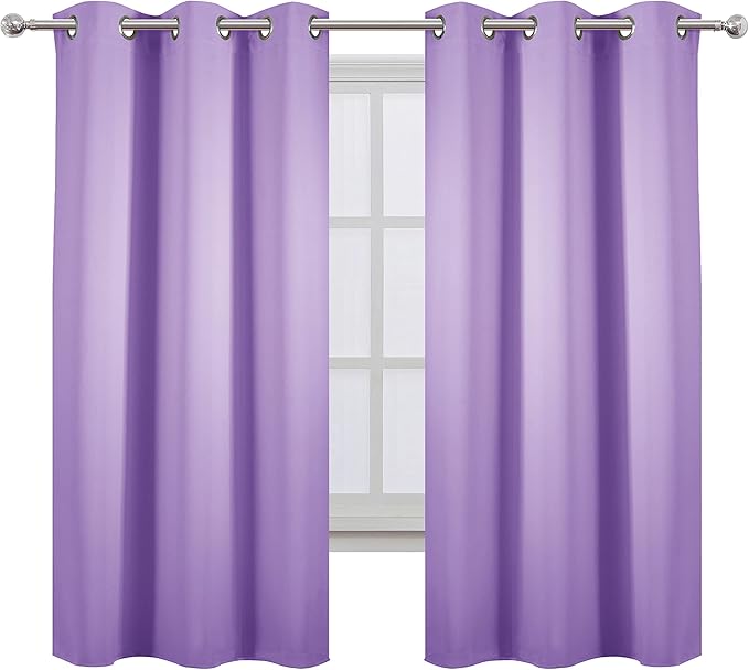 LEMOMO Blackout Curtains 38 x 54 inch/Lavender Curtains Set of 2 Panels/Thermal Insulated Room Darkening Bedroom Curtains