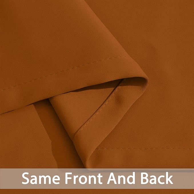 Yakamok Blackout Curtains for Bedroom,Thermal Insulated Blackout Grommet Top Drapes for Living Room, Burnt Orange,38x84 Inch, 2 Panels