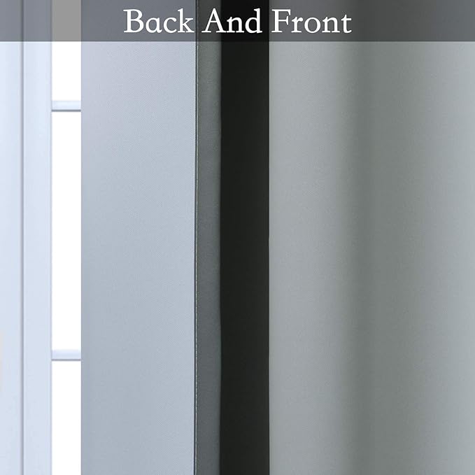 SimpleHome Ombre Room Darkening Curtains for Living Room, Light Blocking Gradient Grey to Greyish White Thermal Insulated Grommet Window Curtains/Drapes for Bedroom, 2 Panels, 52x63 inches Length