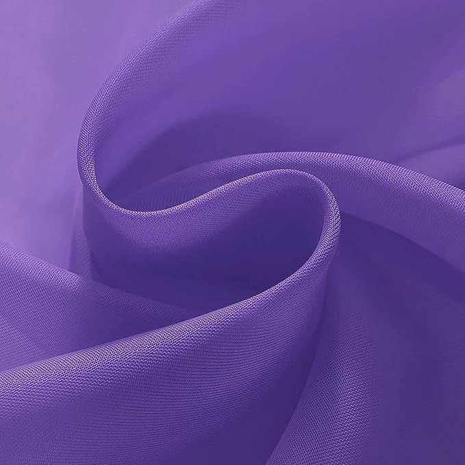 SpaceDresser Sheer Voile Window Treatment Rod Pocket Curtain Panels for Kitchen Bedroom Living Room Drapes Sunlight Filtering Privacy Semi Home Decor Assorted (Purple, 52 W x 72 L)