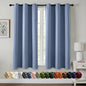 MIULEE Denim Blue Blackout Curtains for Bedroom Living Room 63 Inches Long 2 Panels, Thermal Insulated Room Darkening Drapes Solid Grommet Noise Reduction Light Blocking Window Treatments 40x63 Inch