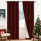 Yakamok Room Darkening 100% Blackout Curtains Grommet Window Treatments with 2 Thick Layers-Burgundy Red Thermal Insulated Drapes Set of 2 Panels for Bedroom Living Room 52 Inches by 84 Inches Length