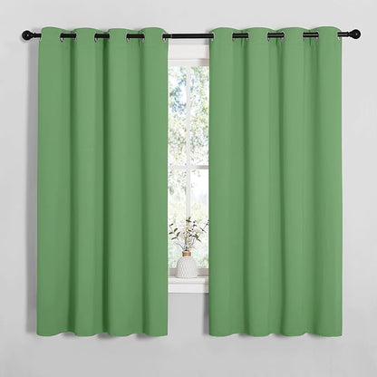 NICETOWN Froest Green Blackout Curtains 68 inches Length for Living Room, 2 Panels, 55" Wide, Thermal Insulated Decoration Drapes for Bedroom Window
