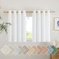 NICETOWN White Linen Kitchen Curtains 36 inches Long, Grommet Short Curtains Small Window Treatments Thick Flax Linen Weave Privacy Added with Light Filtering for Cafe, W55 x L36, 2 Panels