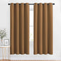 NICETOWN Insulated Curtains Blackout Draperies - Triple Weave Microfiber Home Thermal Insulated Solid Ring Top Blackout Curtains/Panels for Bedroom(Gold Brown, Set of 2, 46 x 72 Inch)