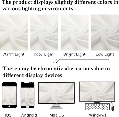 Lecloud Short Sheer Curtains 54 Inches Length 2 Panels, Light Filtering Voile Curtain Drapes for Half Window Kitchen Bedroom, Basic Rod Pocket Living Room Sheer Curtains, 40Wx54L Inches, Ivory