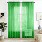 SpaceDresser Check Sheer Curtains 90 Inches 2 Panels Set, Rod Pocket Plaid Window Curtain for Living Room, Green Semi Sheer Drapes for Kitchen Bedroom Children Room Yard（Green, 52W x 90L）