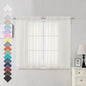 OVZME Sheer Curtains Ivory 45 inches Long Kitchen Curtains, Rod Pocket Clean Selvedge Voile Window Treatments, 2 Panels=84 Inches Width.