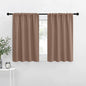 NICETOWN RV Blackout Curtains for Camper Windows, Window Treatment Thermal Insulated Rod Pocket Small Blackout Draperies/Drapes for Bedroom/Kitchen (Cappuccino, Set of 2, 34" Wide by 36" Long)