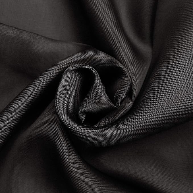 SpaceDresser Sheer Voile Window Treatment Rod Pocket Curtain Panels for Kitchen Bedroom Living Room Drapes Sunlight Filtering Privacy Semi Home Decor Assorted (Black, 52 W x 72 L)