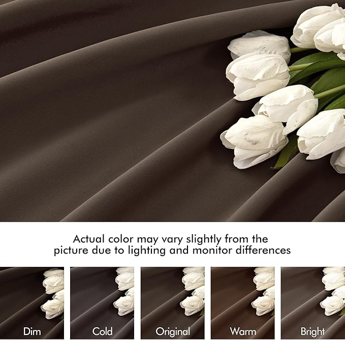 MIULEE Chocolate Brown Back Tab Blackout Curtains 84 Inch Length 2 Panels Set for Living Room Bedroom Privacy, Rod Pocket/Pinch Pleat Thermal Insulated Room Darkening Pleated Light Blocking Drapes